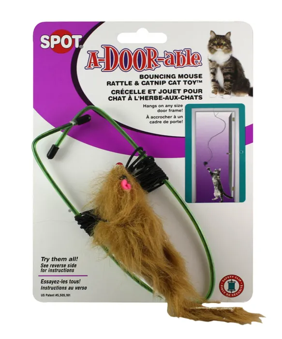Spot Cat A-door-able Fur Mouse Toy
