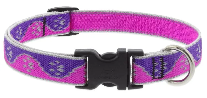 Lupine 3/4" Adj. Collar Pink Paws 9-14"