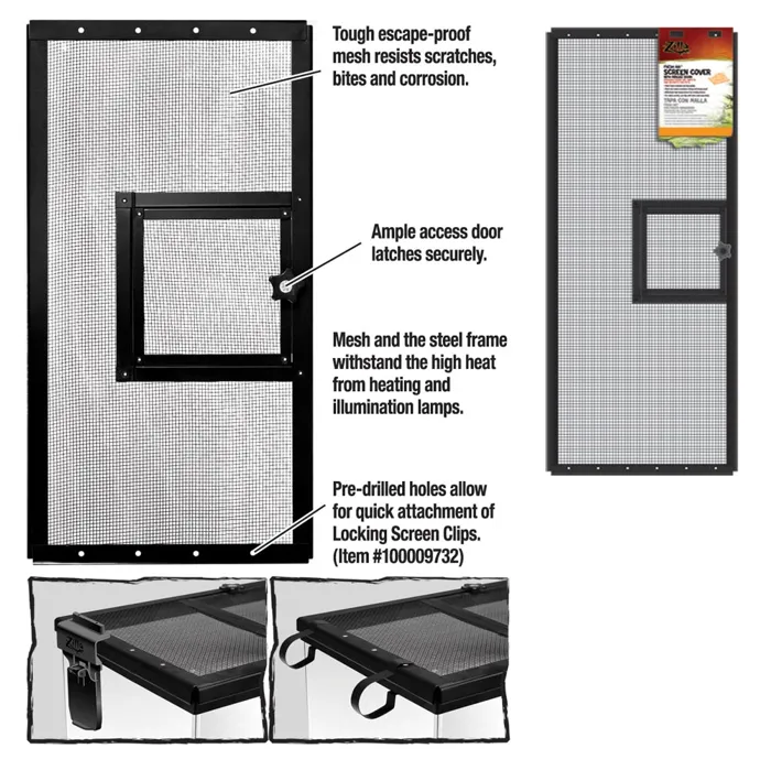 Zilla Screen Cover W/door Black 30x12"
