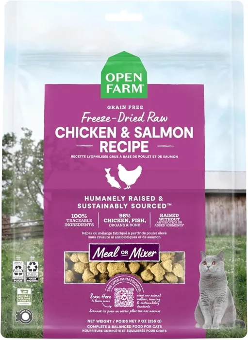 Open Farm Cat Morsels Chicken Salmon Fd Raw 3.5oz 12=cs