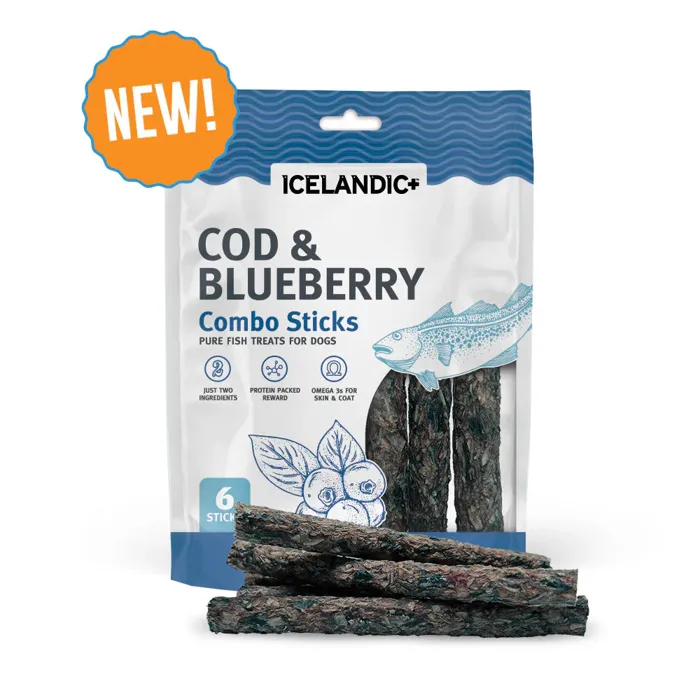 Cod/blueberry Combo Stick Dog Ift-00254 Icelandic 48/cs