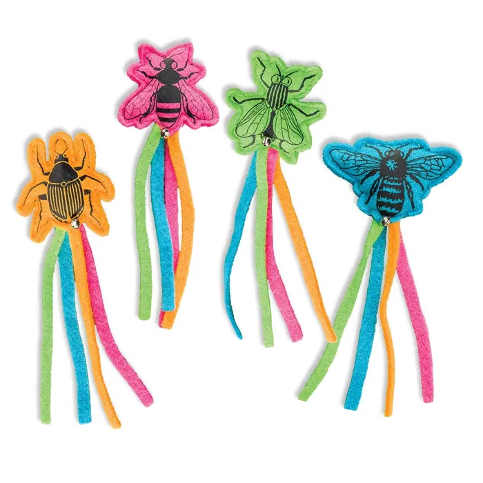 Whiskins Felt Insect/streamers Catnip Assorted 7 I