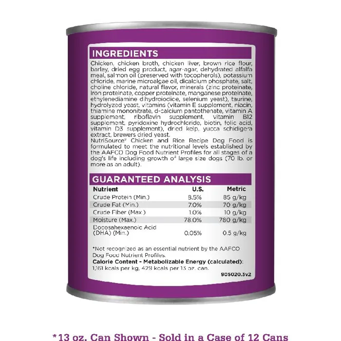Nutri-source Dog Can Puppy Chicken & Rice 13-oz