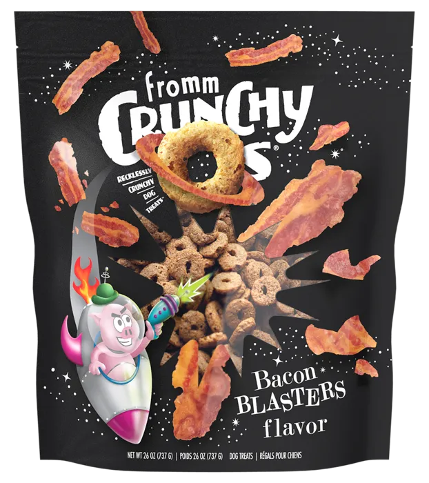Fromm Dog Crunchy Os Bacon Blasters Treat 26oz 5=cs
