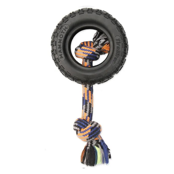 Tirebiter With Rope Dog Toy Mini 3.5" Wide