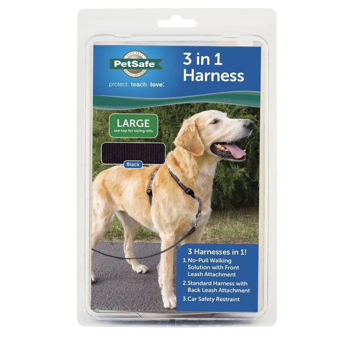 3 In 1 Harness Large Black Large