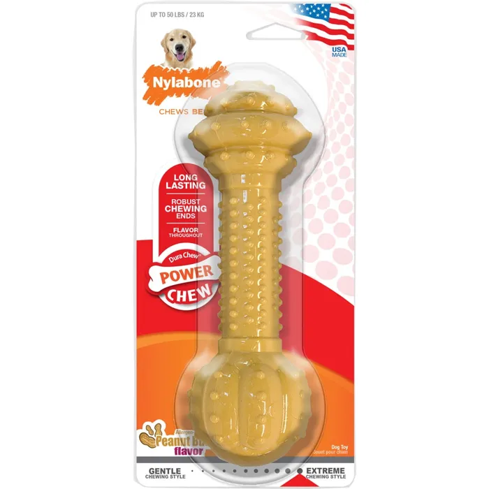 Nylabone Dura Chew Barbell Peanut Large