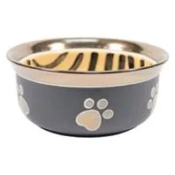 Spot Ritz Copper Rim Dog Dishtiger Stripe 7"