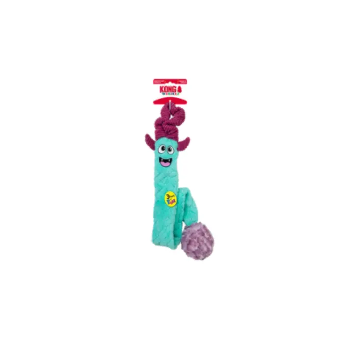 KONG Woozles Tug ’n Chase Large/XL green-purple toy with hangtag