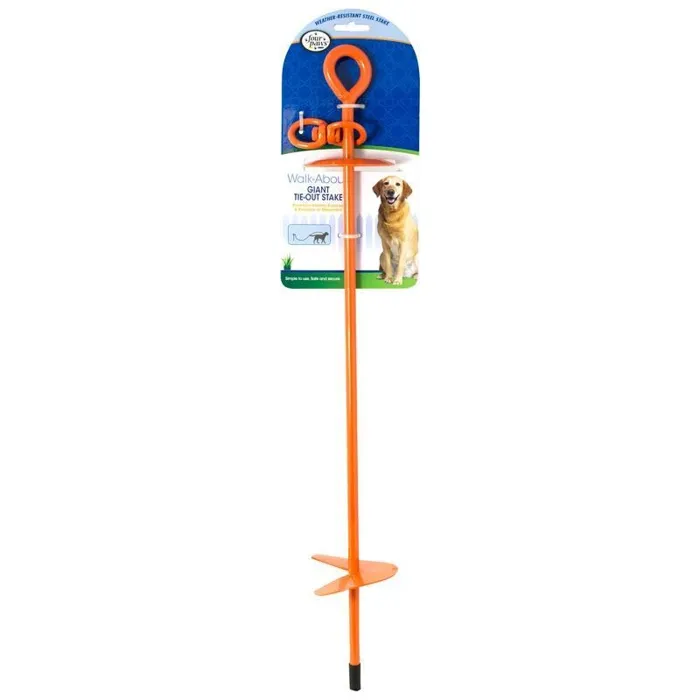 Four Paws Giant Tie Out Stake Orange 28"