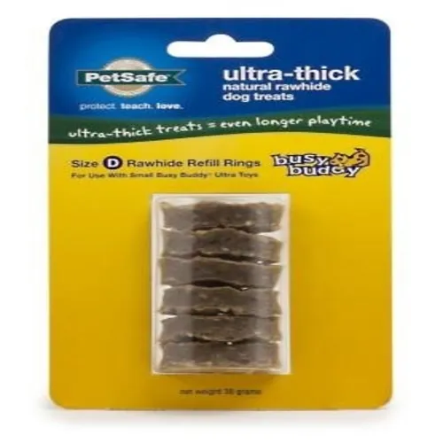 Busy Buddy Ultra-thick Nat Rawhide Dog Treats, Sm