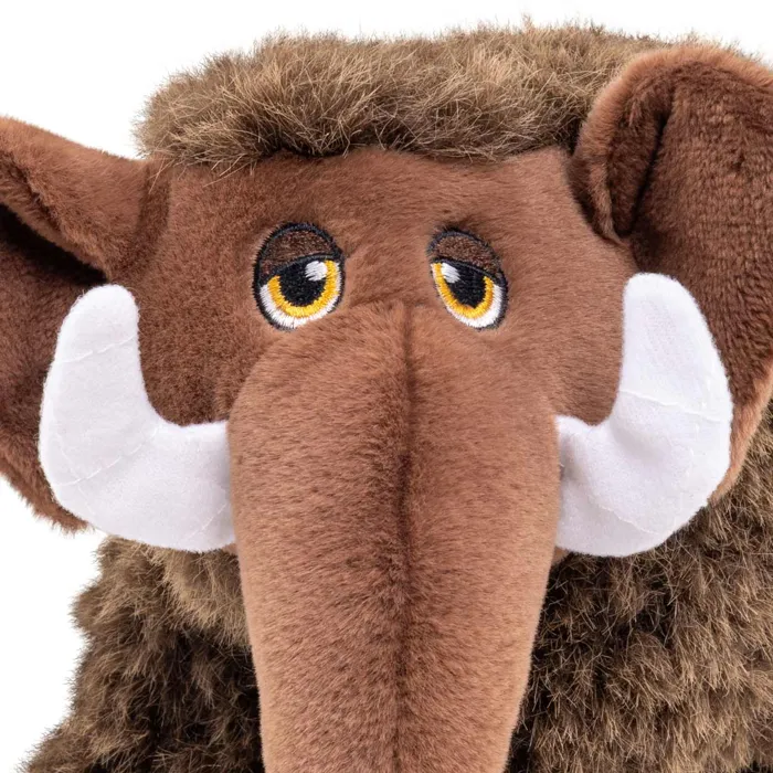 KONG Toughz Mammoth brown medium plush toy face detail