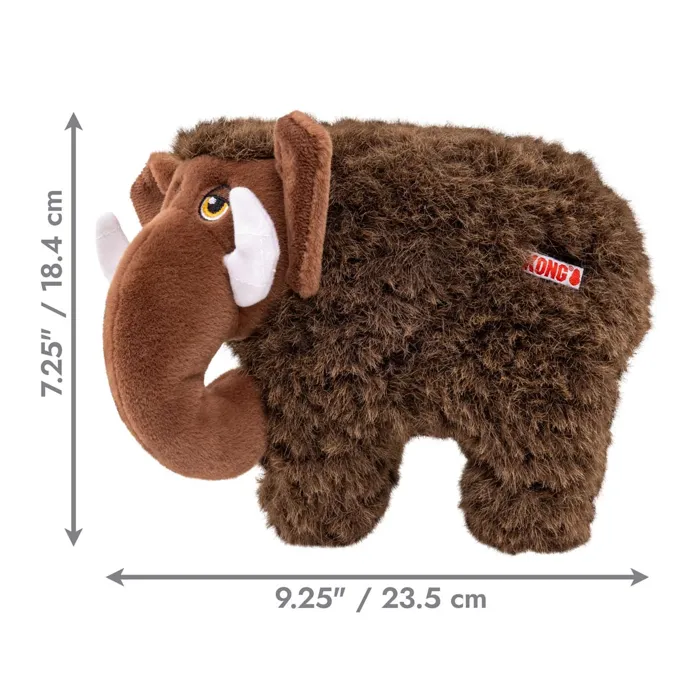 KONG Toughz Mammoth brown medium toy with size dimensions