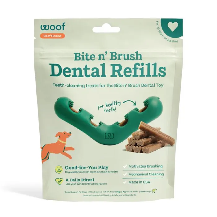 Woof Dog Bite N Brush Dental Refills 18ct