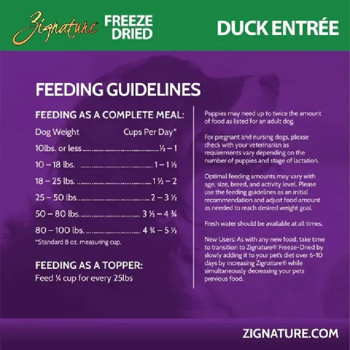 Zignature FD Duck Entree 4oz