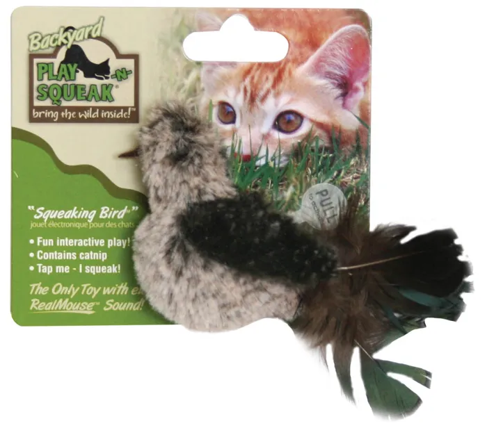 Play-n-squeak Backyard Squeaking Bird Cat Toy