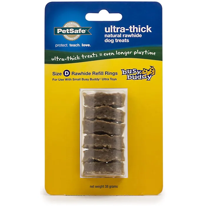 Busy Buddy Ultra-thick Nat Rawhide Dog Treats, Sm