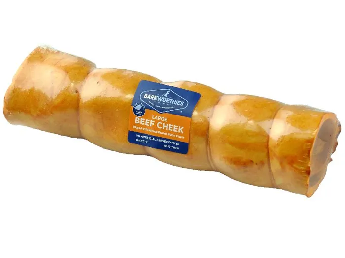 Barkworthies Beef Cheek Dipped PB Large