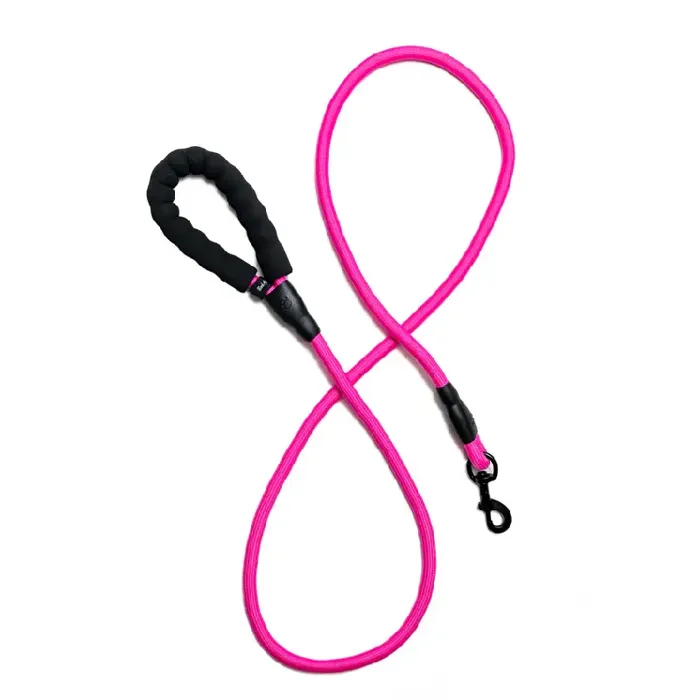 Bark Appeal Pink Rope Leash 4'