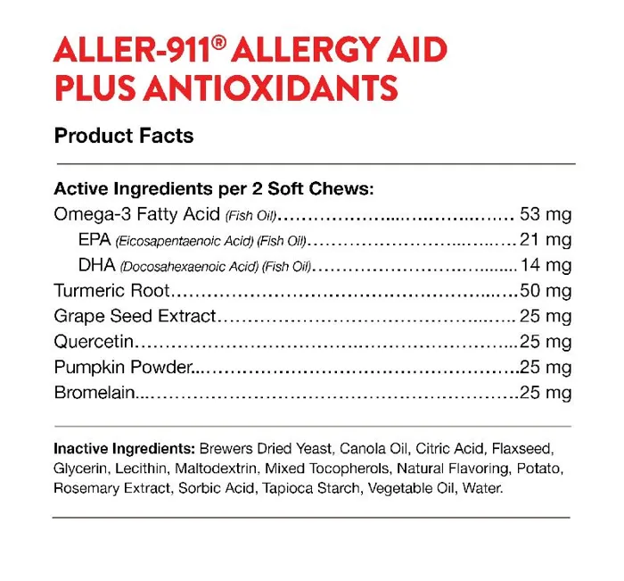 NaturVet Dog Allegy Aid Soft Chews 70ct