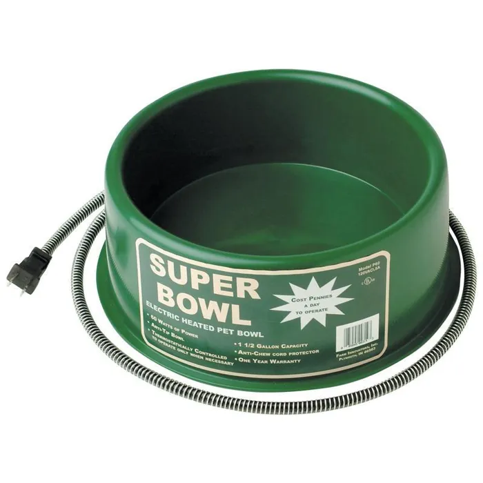 Heated Pet Bowl Green 1.5 Gallon