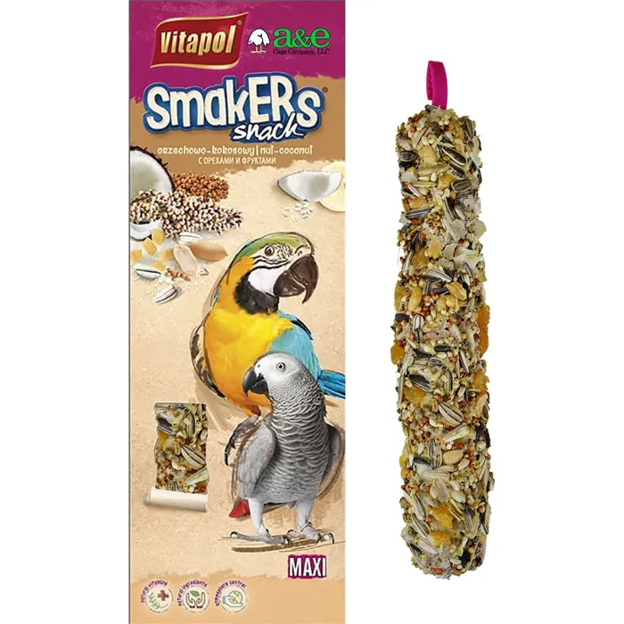 Smakers Treat Stick Parrot Maxi Nut/coconut 2pk