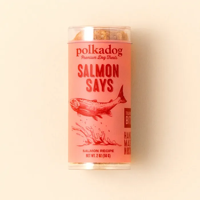 Polka Dog Salmon Says Bits Tube 2oz