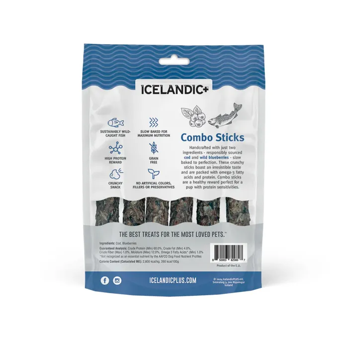 Cod/blueberry Combo Stick Dog Ift-00254 Icelandic 48/cs