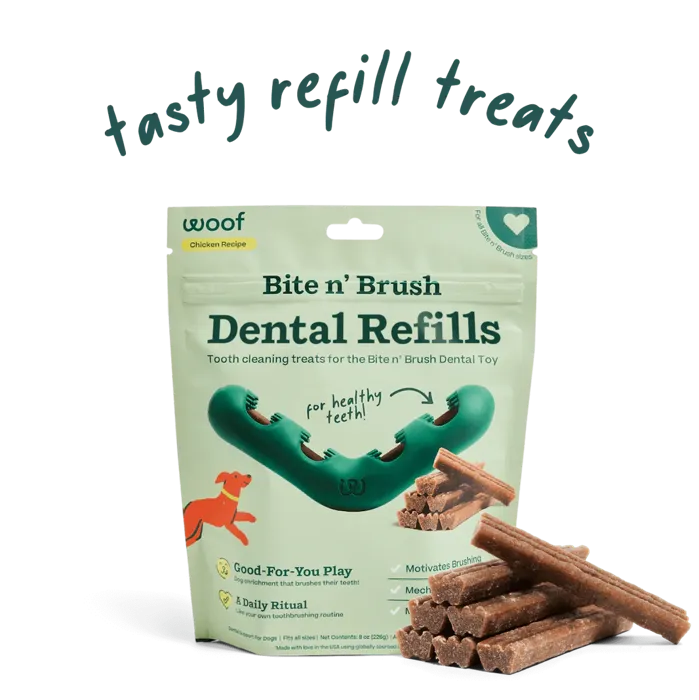Woof Dog Bite N Brush Dental Refills 18ct
