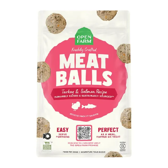 Open Farm Frozen Meatballs Turkey & Salmon 14oz