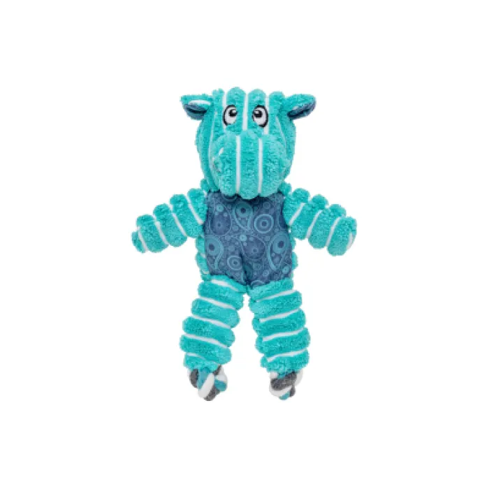 KONG Floppy Knots Hippo X-Small teal front view