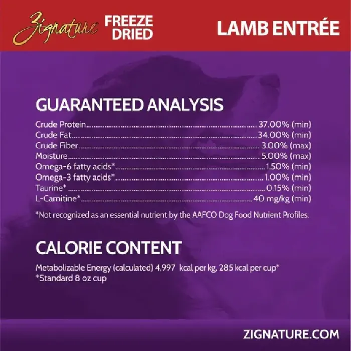 Zignature FD Lamb Entree 4oz