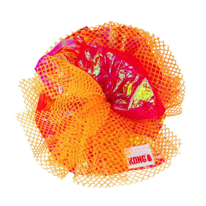 KONG Crackles Fluff Ball assorted colors, orange detail