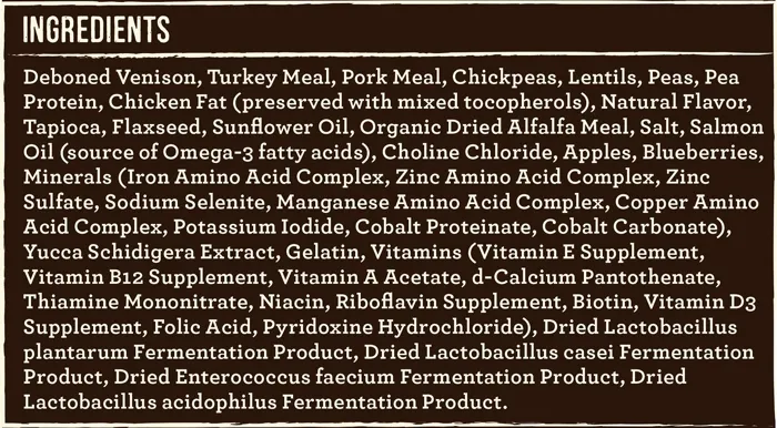 Gf Real Venison + Chickpeas Dog Food 22-lb