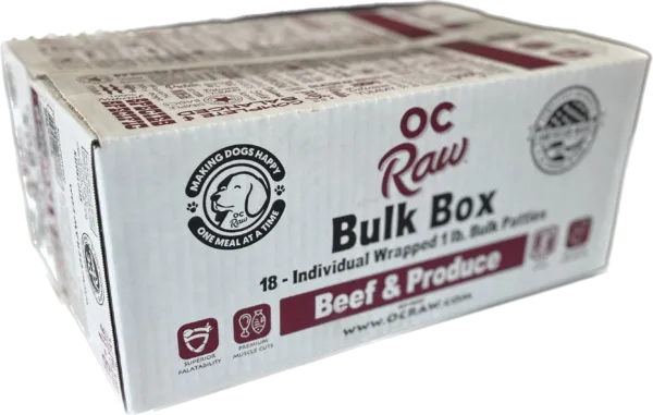 OC Raw Frozen Beef 18# Box