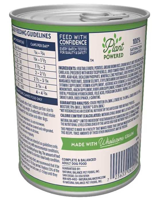 Natural Balance Can Dog Vegetarian 13 oz