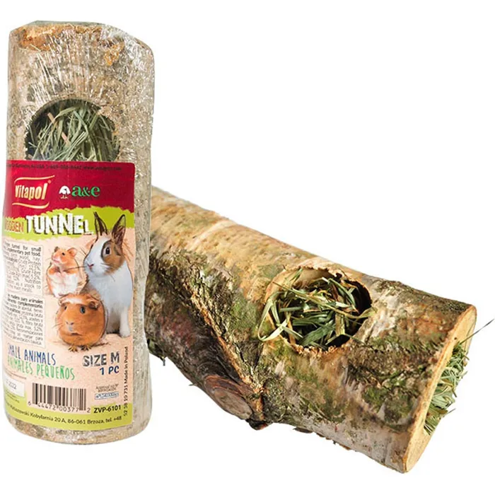 A&e Vitapol Wood Tunnel With Hay Med