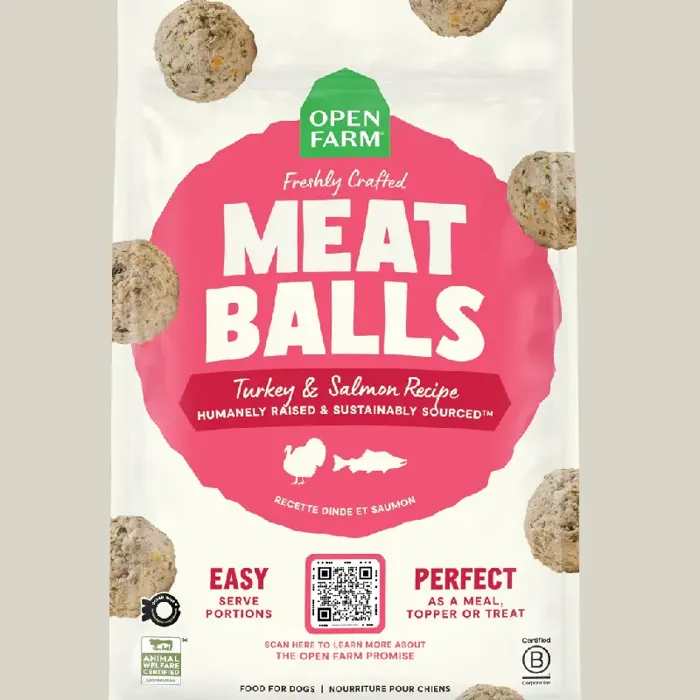 Open Farm Frozen Meatballs Turkey & Salmon 14oz