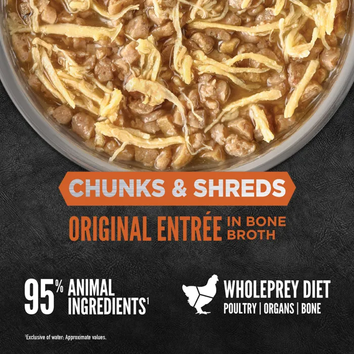 Orijen Cat Chunks Shreds Original Can 3oz 12/cs 2cs=mc