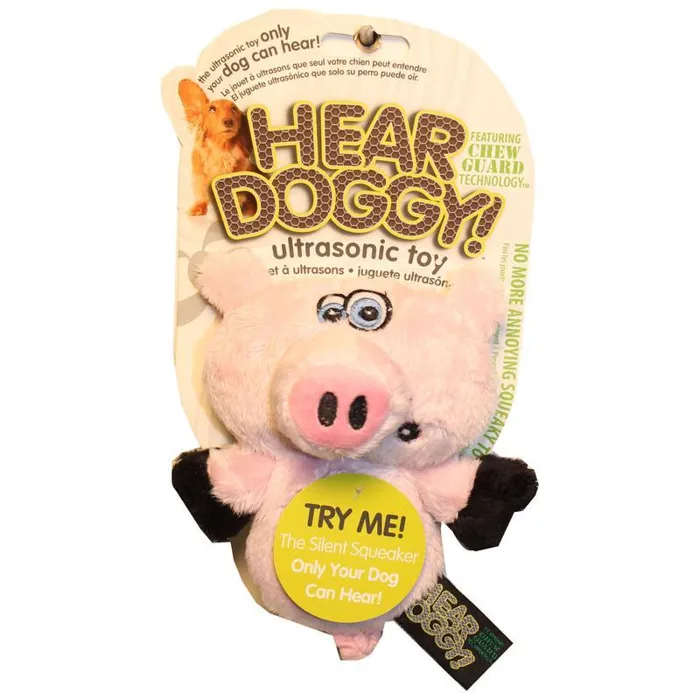Hear Doggy Flattie Pig With Chew Guard White Mini