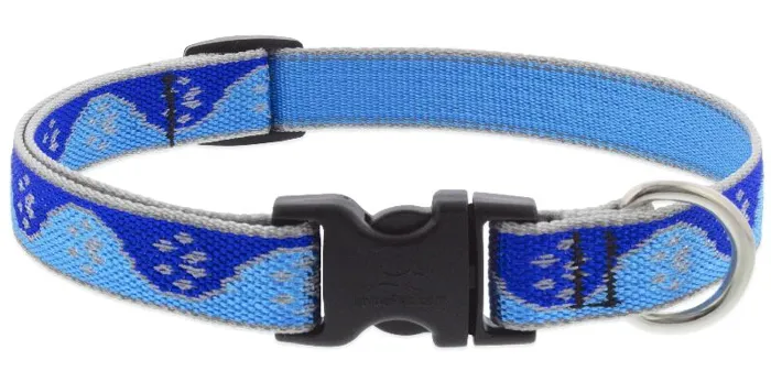 Lupine 3/4" Adj. Collar Blue Paws 13-22" 