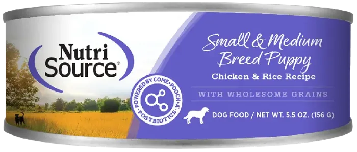 Nutrisource Puppy Chicken Rice Small Medium Breed Can 5.5oz 12/cs