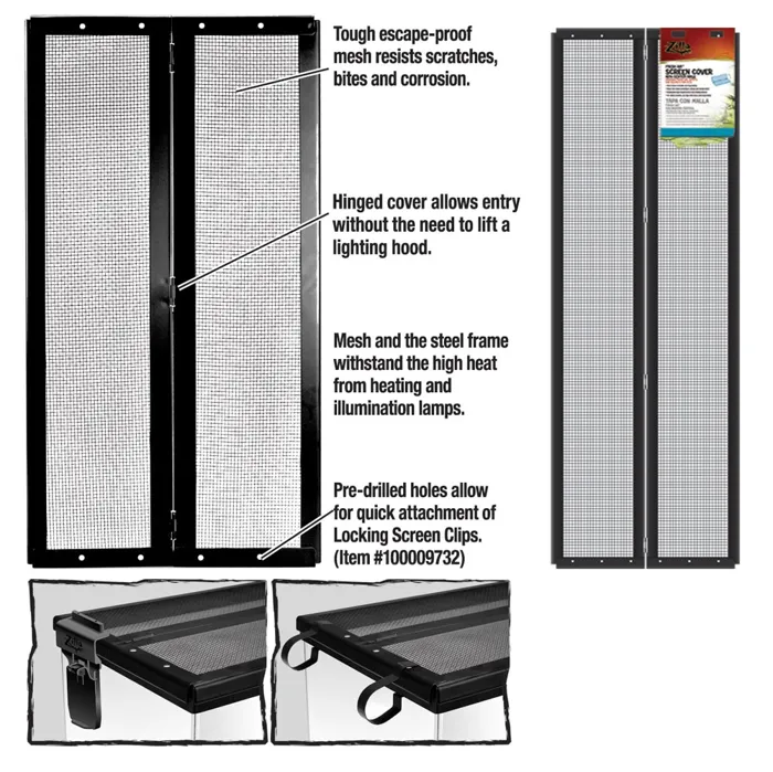 Metal Hinge Screen Cover Black 36 X 12"