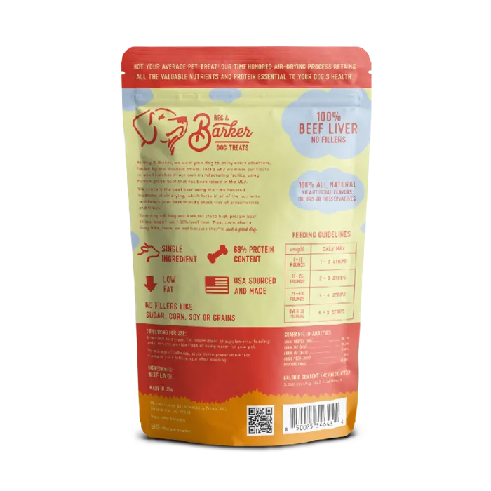Beg & Barker Beef Liver Strip Dog Treats 10 Oz