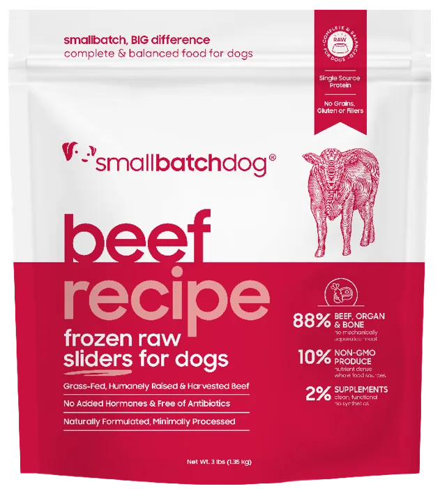 Small Batch Dog Frozen Beef Sliders 3#