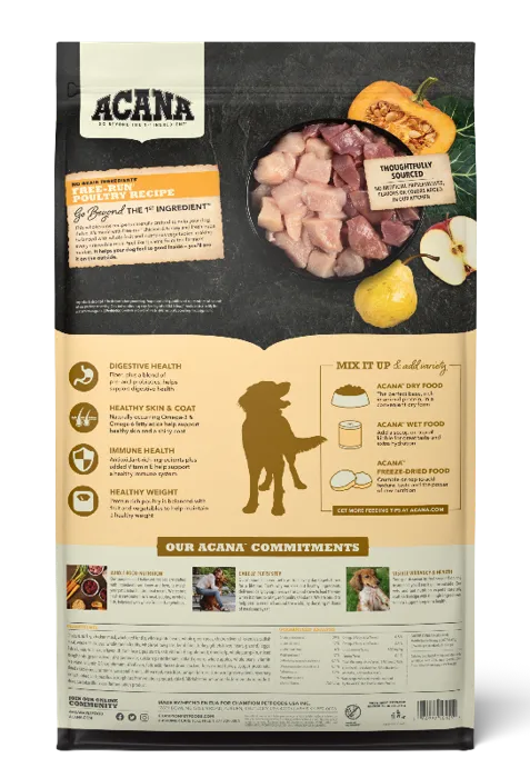 Acana Dog Heritage Free-run Poultry Formula 25 Lb