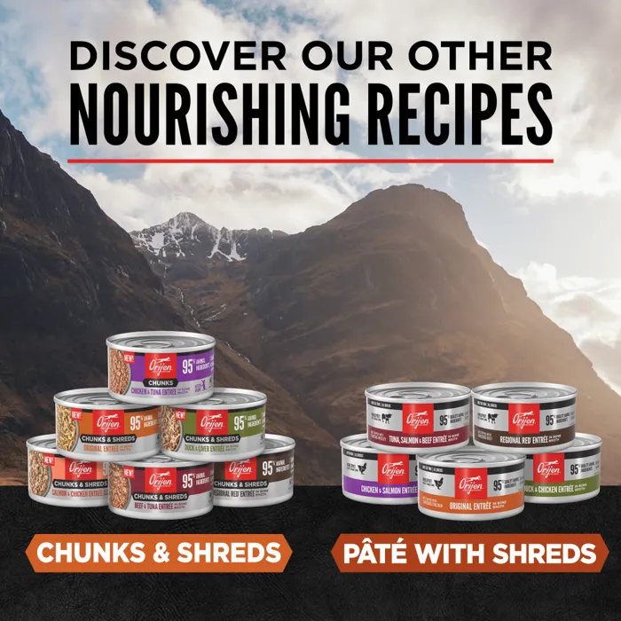 Orijen Cat Chunks Shreds Original Can 3oz 12/cs 2cs=mc