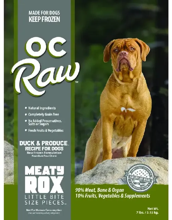 OC Raw Dog Frozen Duck & Produce Rox 7#