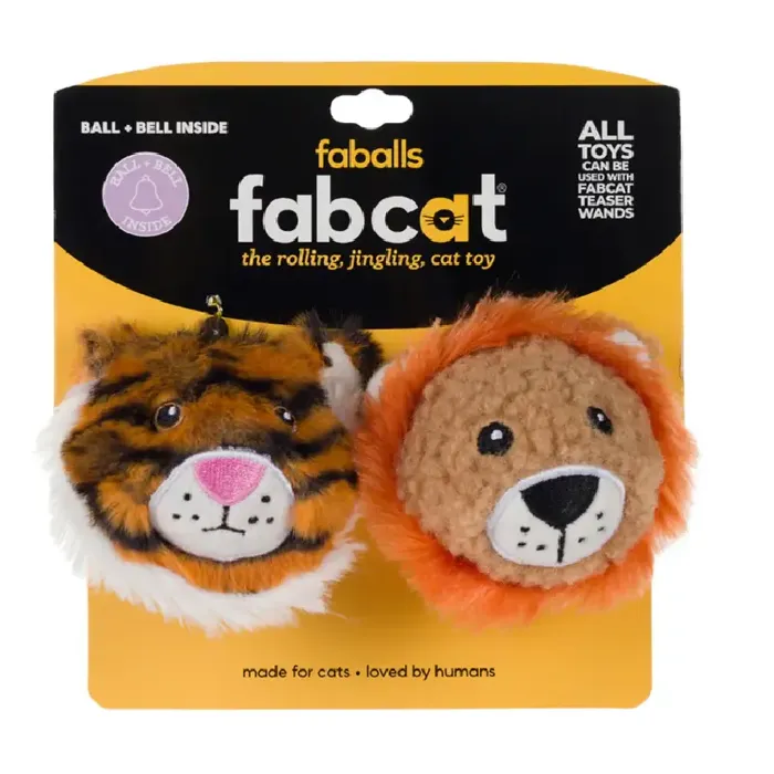 Fab Cat Faball Lion & Tiger 2pk