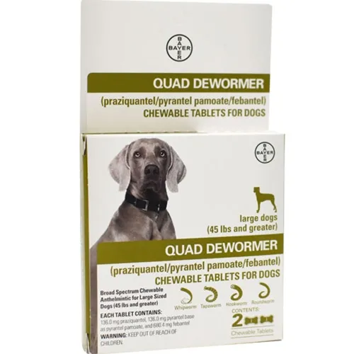 Quad De Wormer Lg Dog 2ct 136m